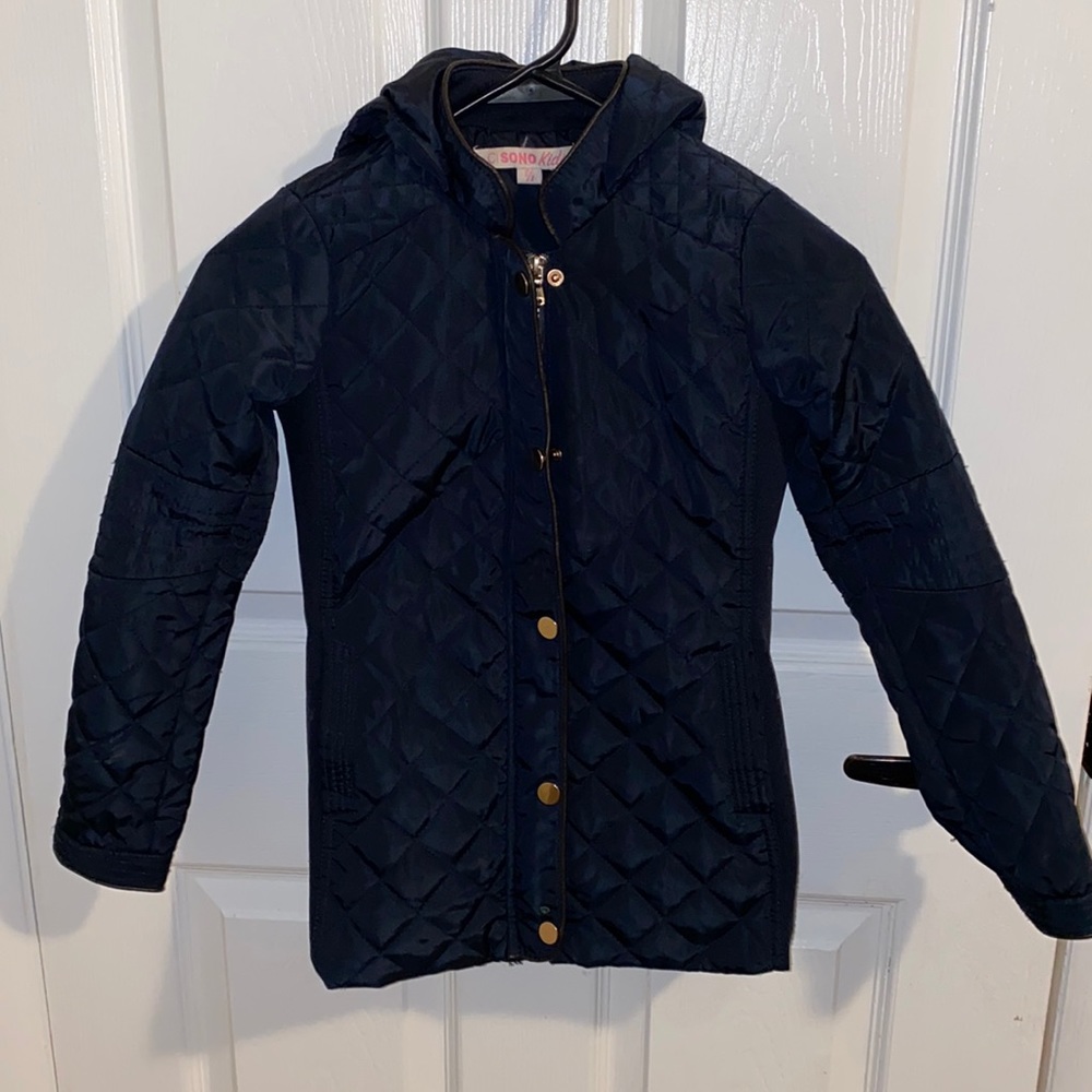 Quilted girls hooded jacket size 8 sono kids.